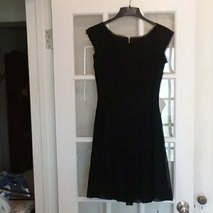 Lace Trimmed Flared Dress